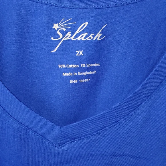 Splash Women's Vibrant Blue Short Sleeve Tee - Picture 2 of 4